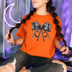 Bat Coquette Bow Halloween Graphic Tee