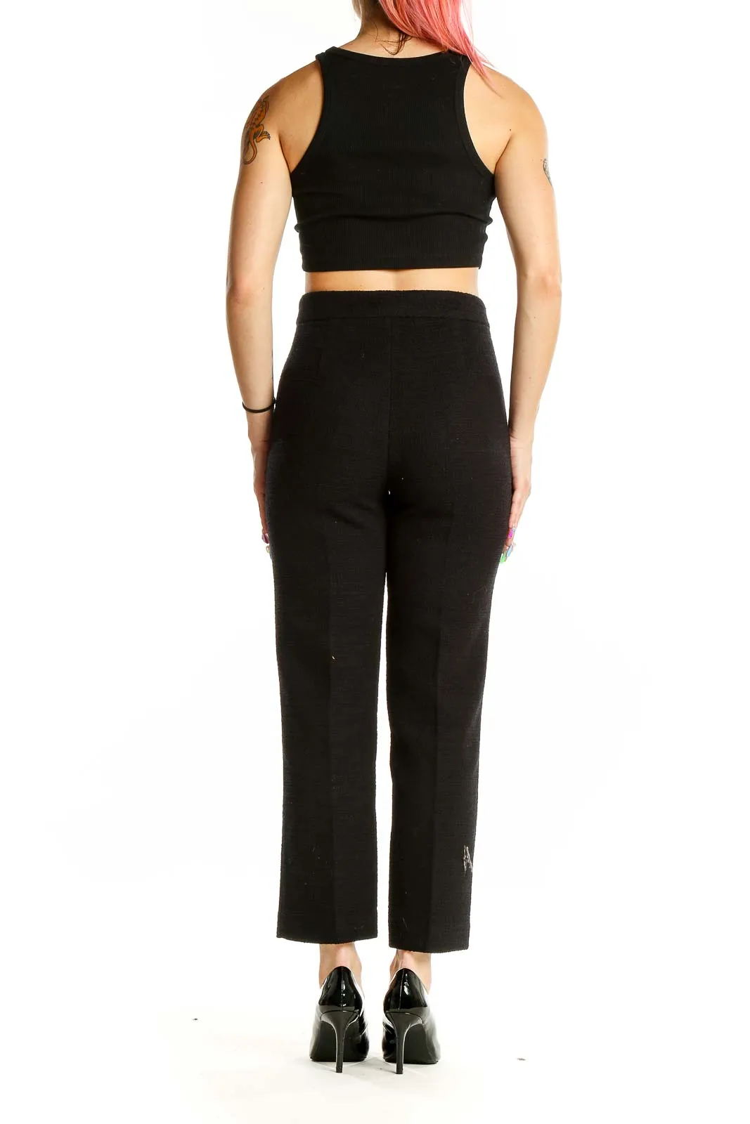 Black High-Waisted Tailored Trousers