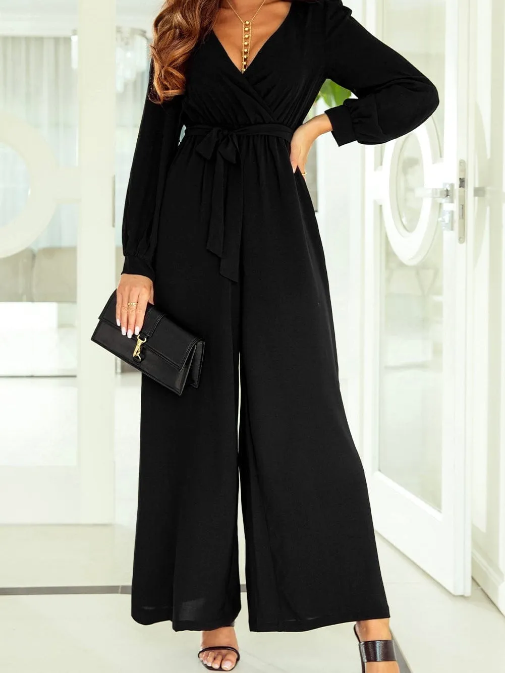 Black Jumpsuit with a Relaxed Fit