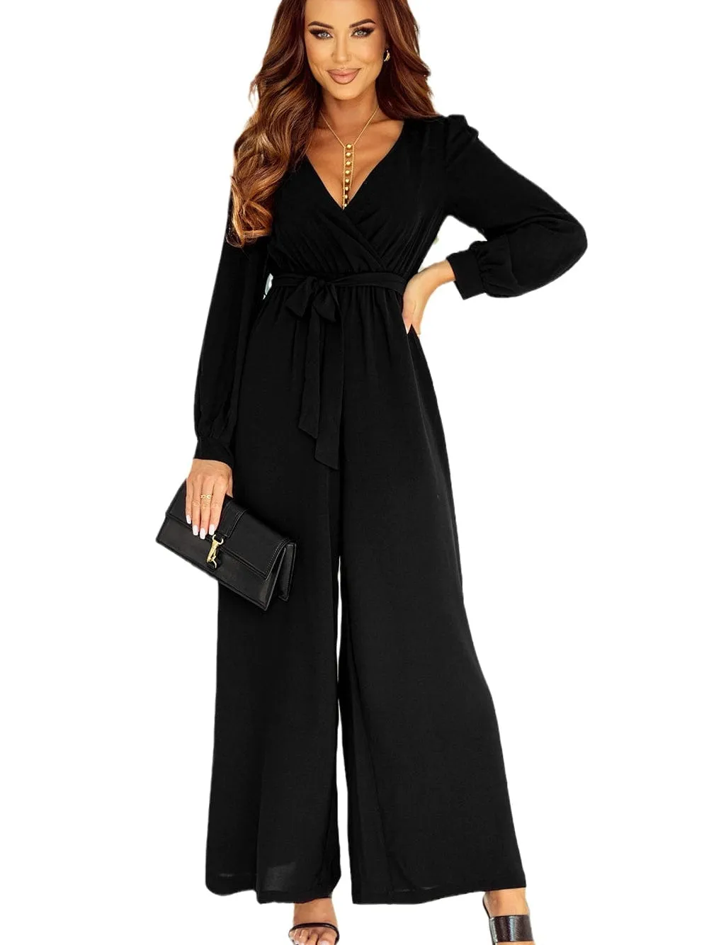 Black Jumpsuit with a Relaxed Fit