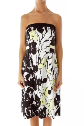 Black White Printed Cocktail Dress