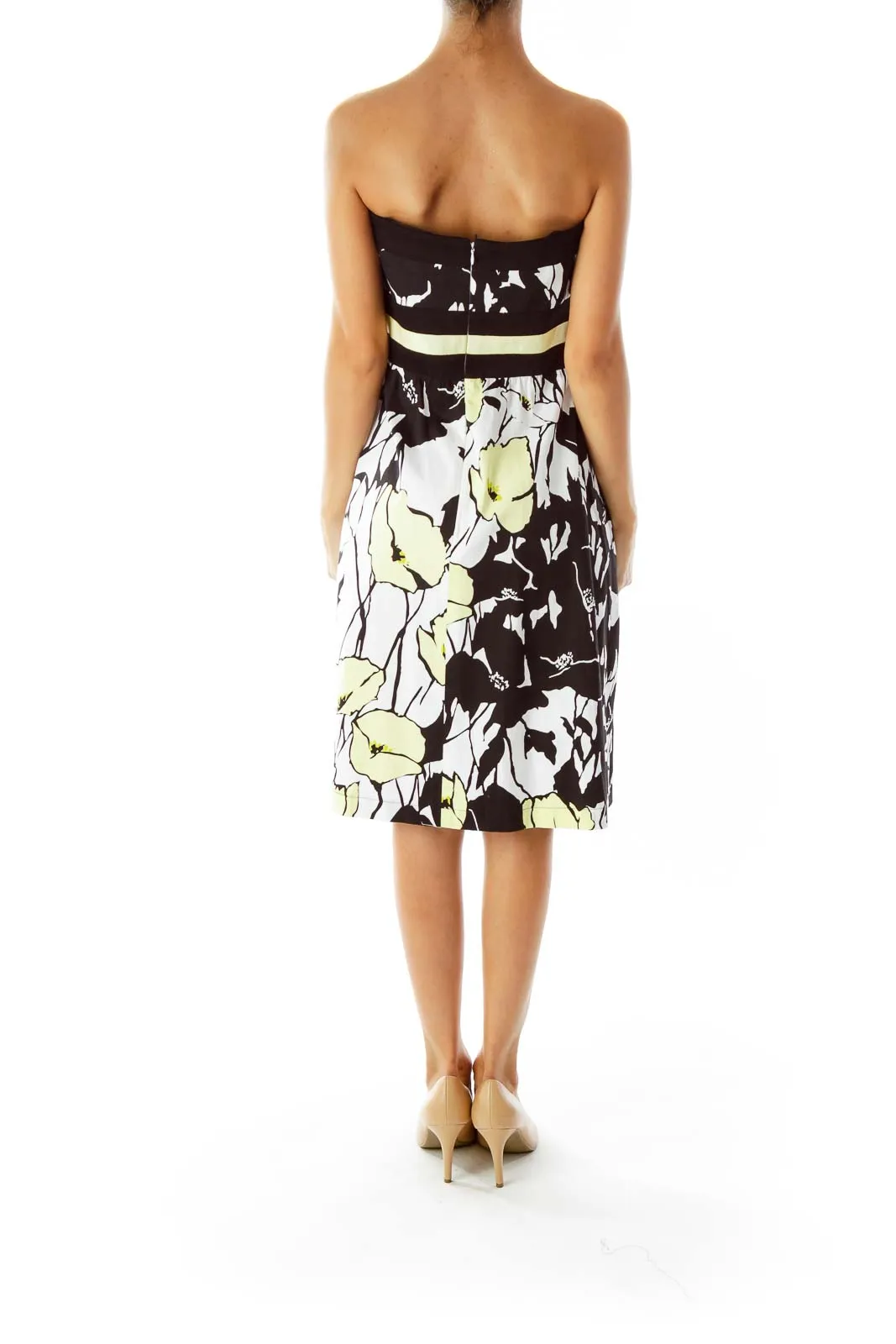 Black White Printed Cocktail Dress