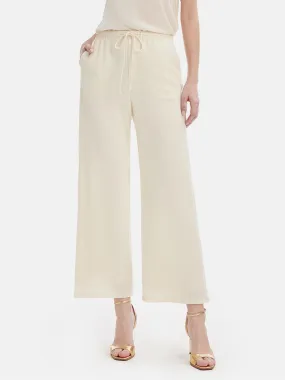 Cashmere Relaxed Tie-Waist Straight Pants