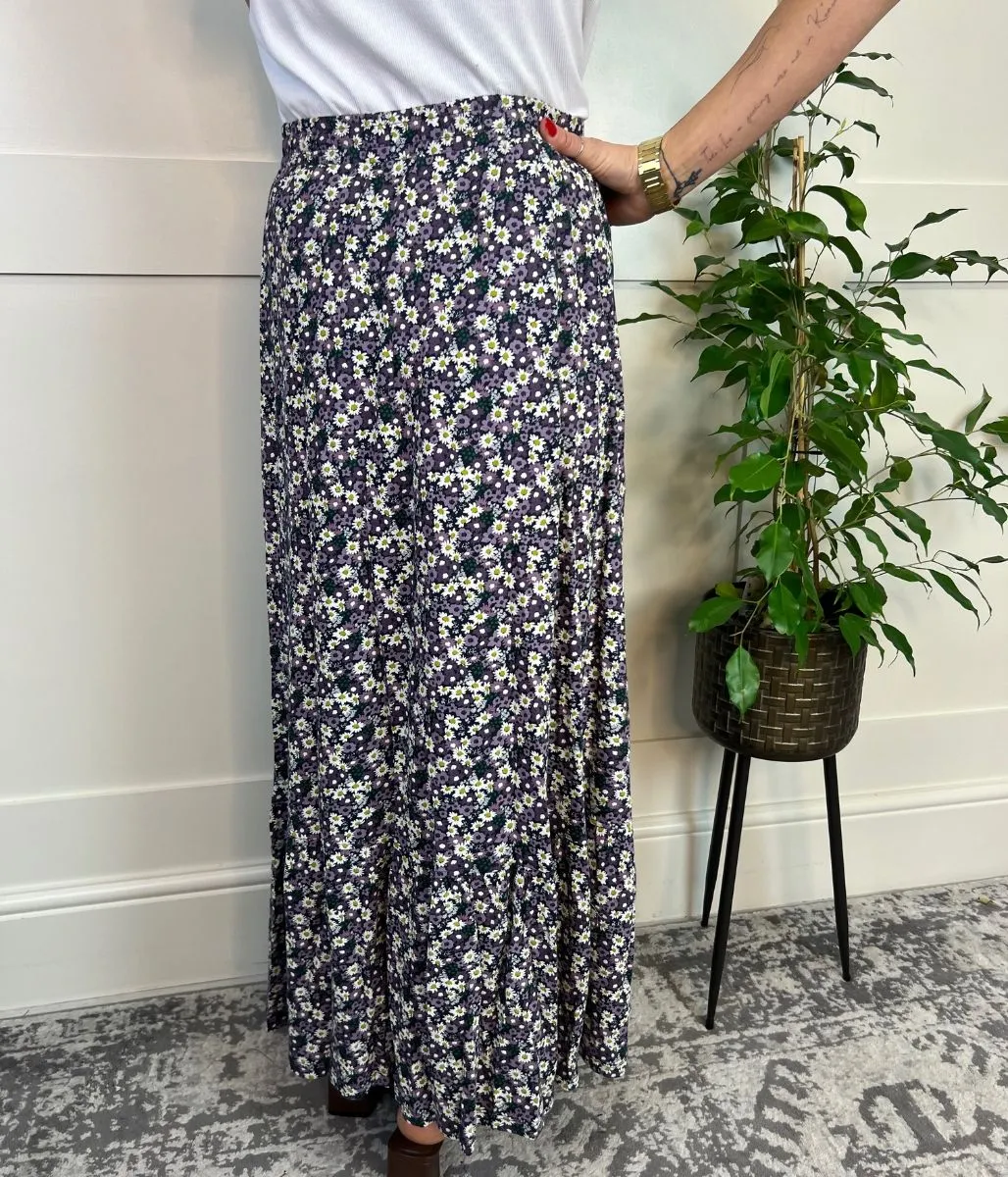 Ex Seasalt Floral Guiding Light Jersey Maxi Skirt