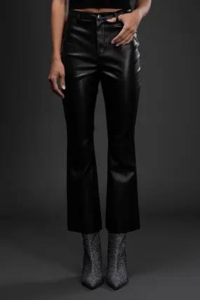 Faux Leather Cropped High Waisted Pants