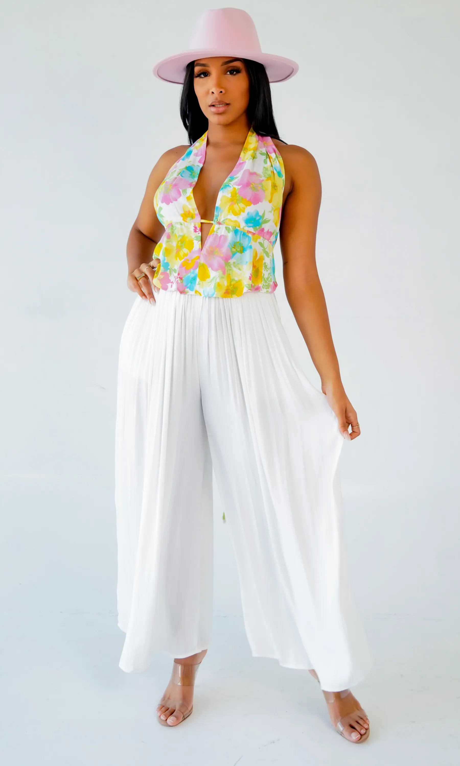 Flowy I High Waisted Pants - White