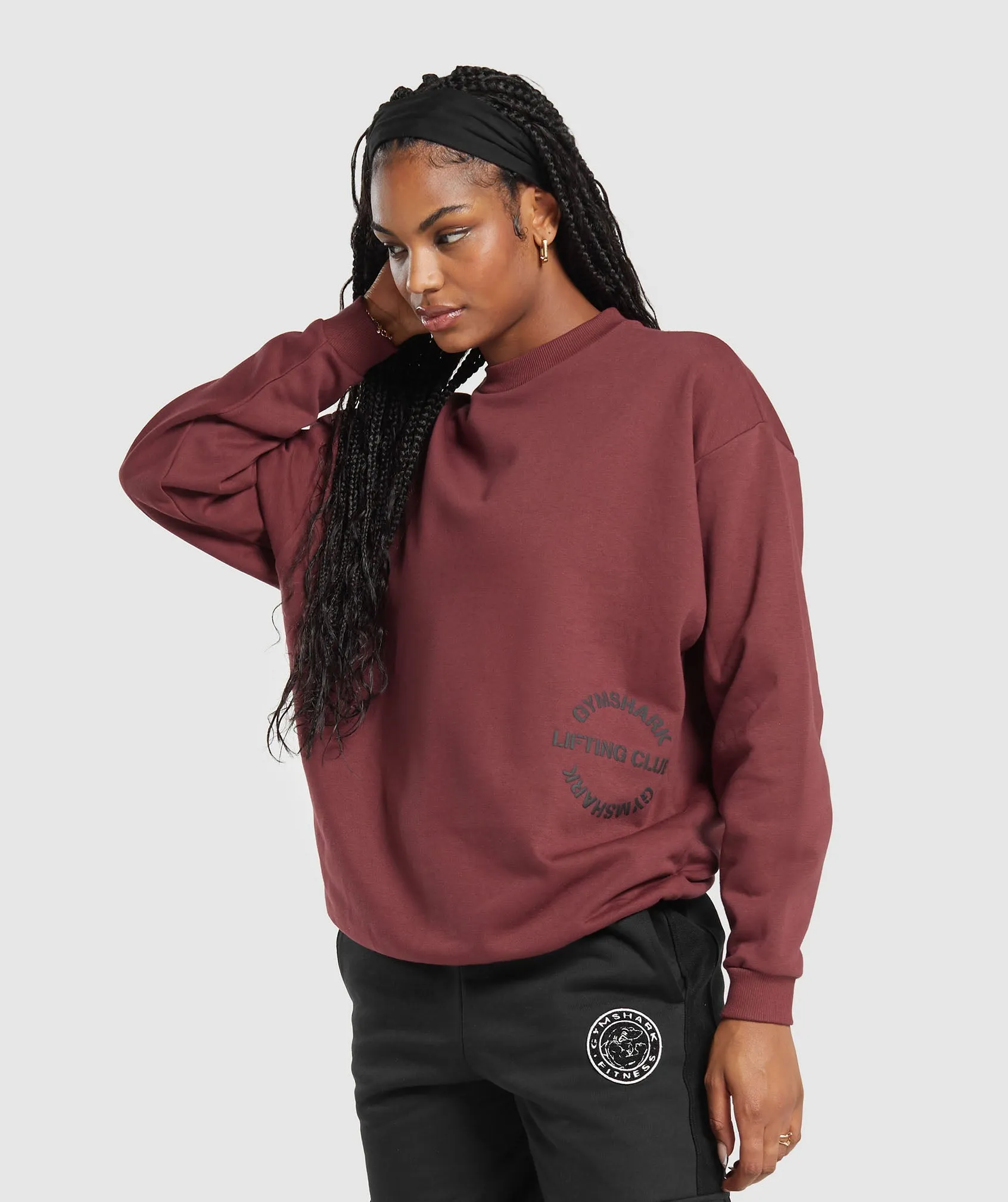 Gymshark Built Oversized Sweatshirt - Washed Burgundy