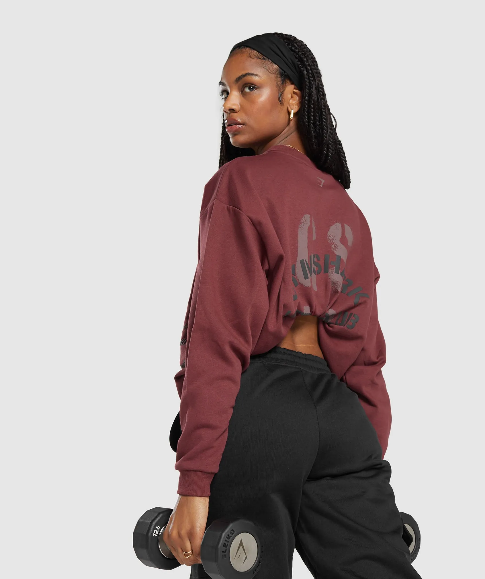 Gymshark Built Oversized Sweatshirt - Washed Burgundy