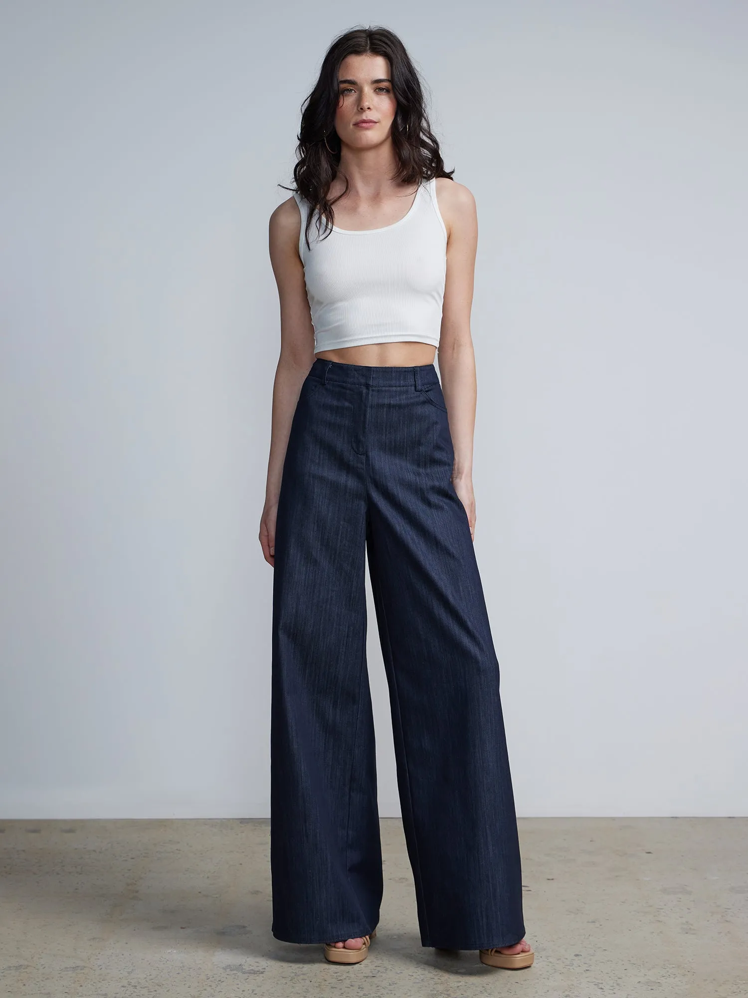 High-Rise Relaxed Wide Leg Pants