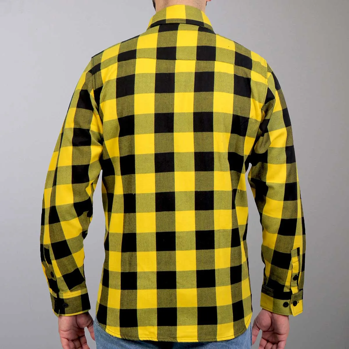 Hot Leathers FLM2014 Men's Gold and Black Flannel Long Sleeve Shirt