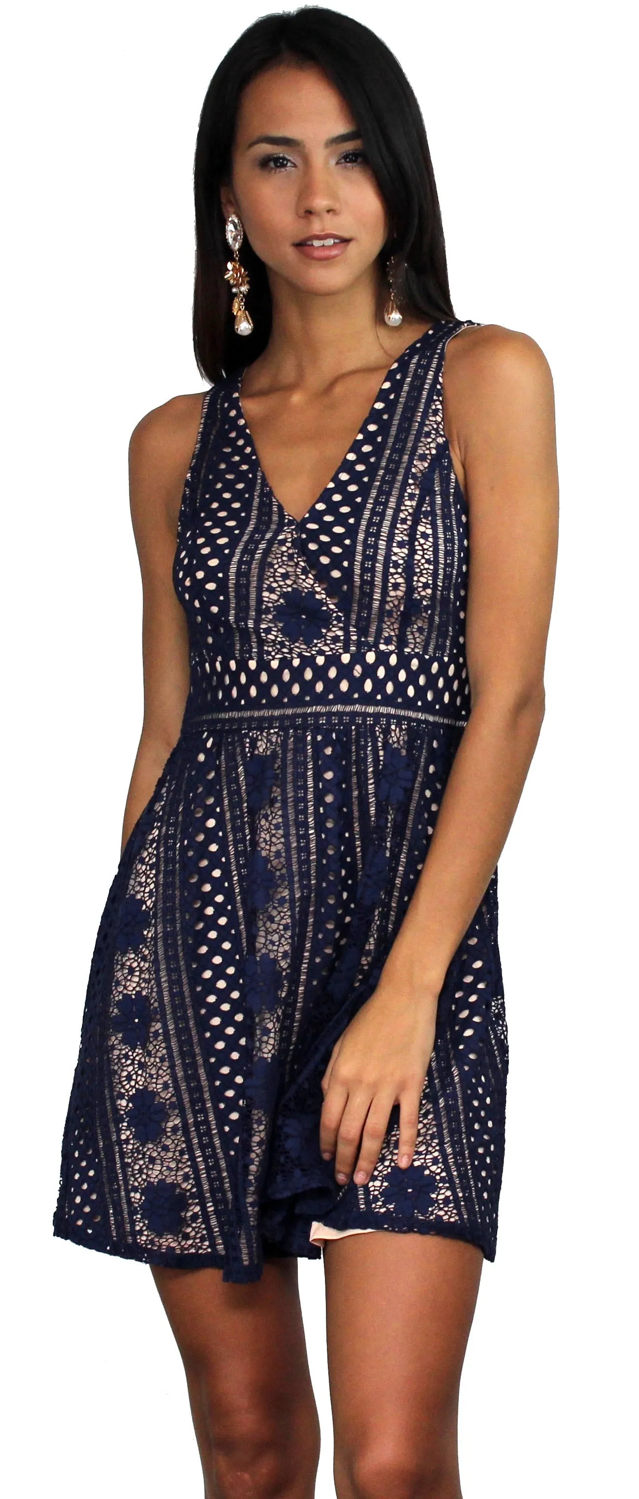 Love in the Air Navy Lace Dress