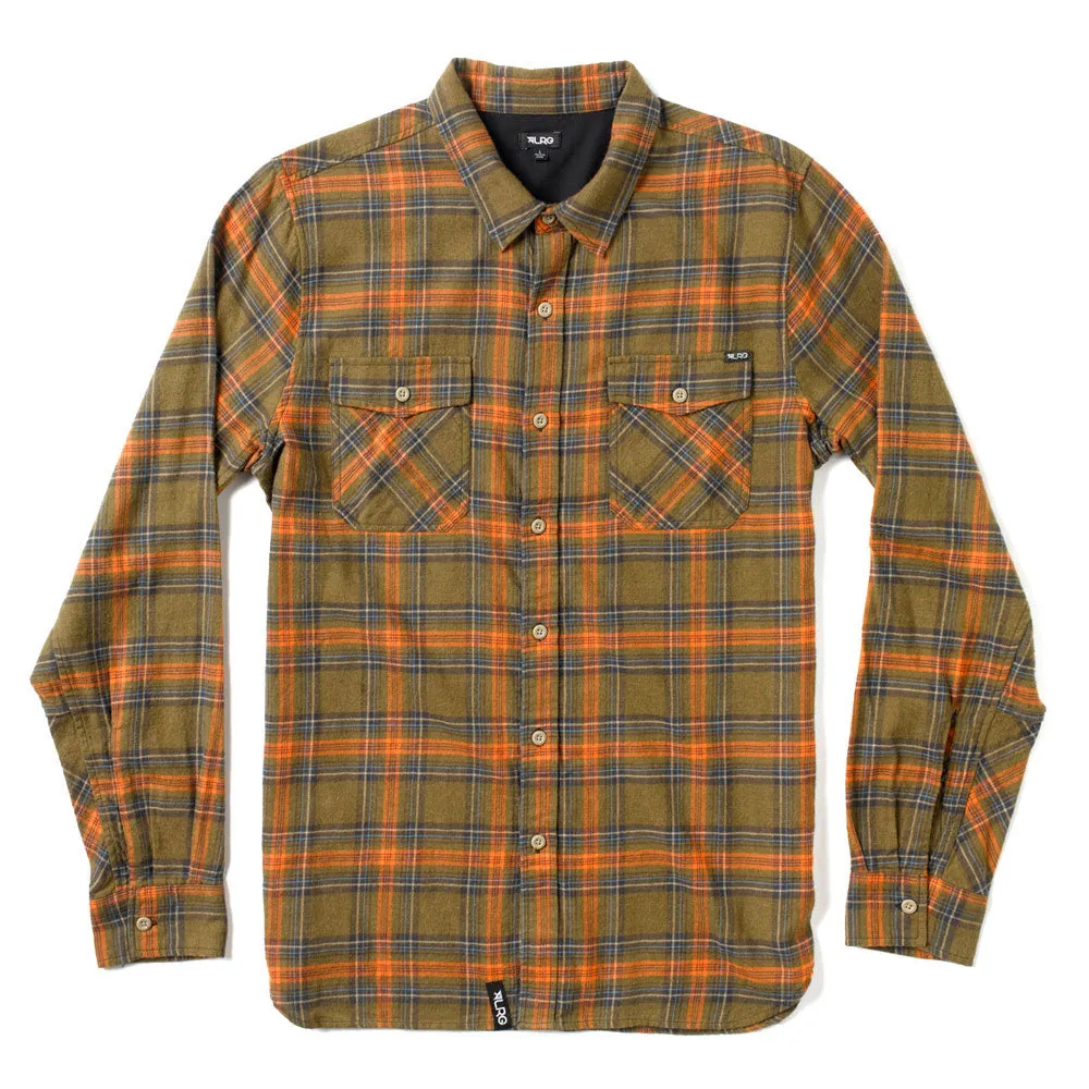 Lrg Batalion Long Sleeve Flannel Shirt Fir Green Heather