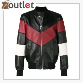 Men Chevron Stripe Bomber Jacket