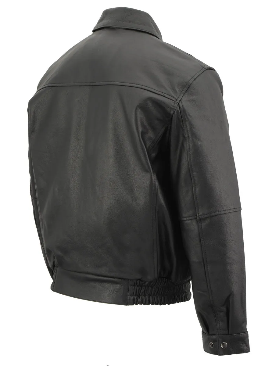 Milwaukee Leather Men's Classic Black Bomber Leather Jacket SFM1519