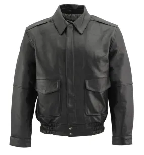 Milwaukee Leather Men's Classic Black Bomber Leather Jacket SFM1519