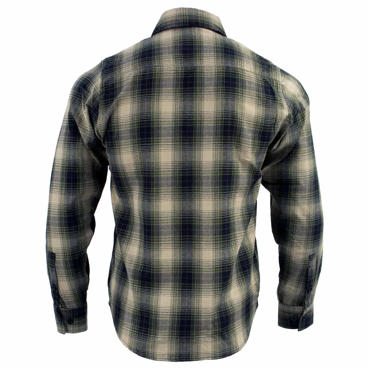 Milwaukee Leather MNG11649 Men's Grey with Black Long Sleeve Cotton Flannel Shirt