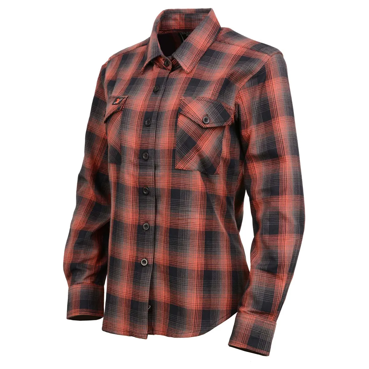 Milwaukee Leather MNG21607 Women's Casual Red and Black Long Sleeve Cotton Casual Flannel Shirt