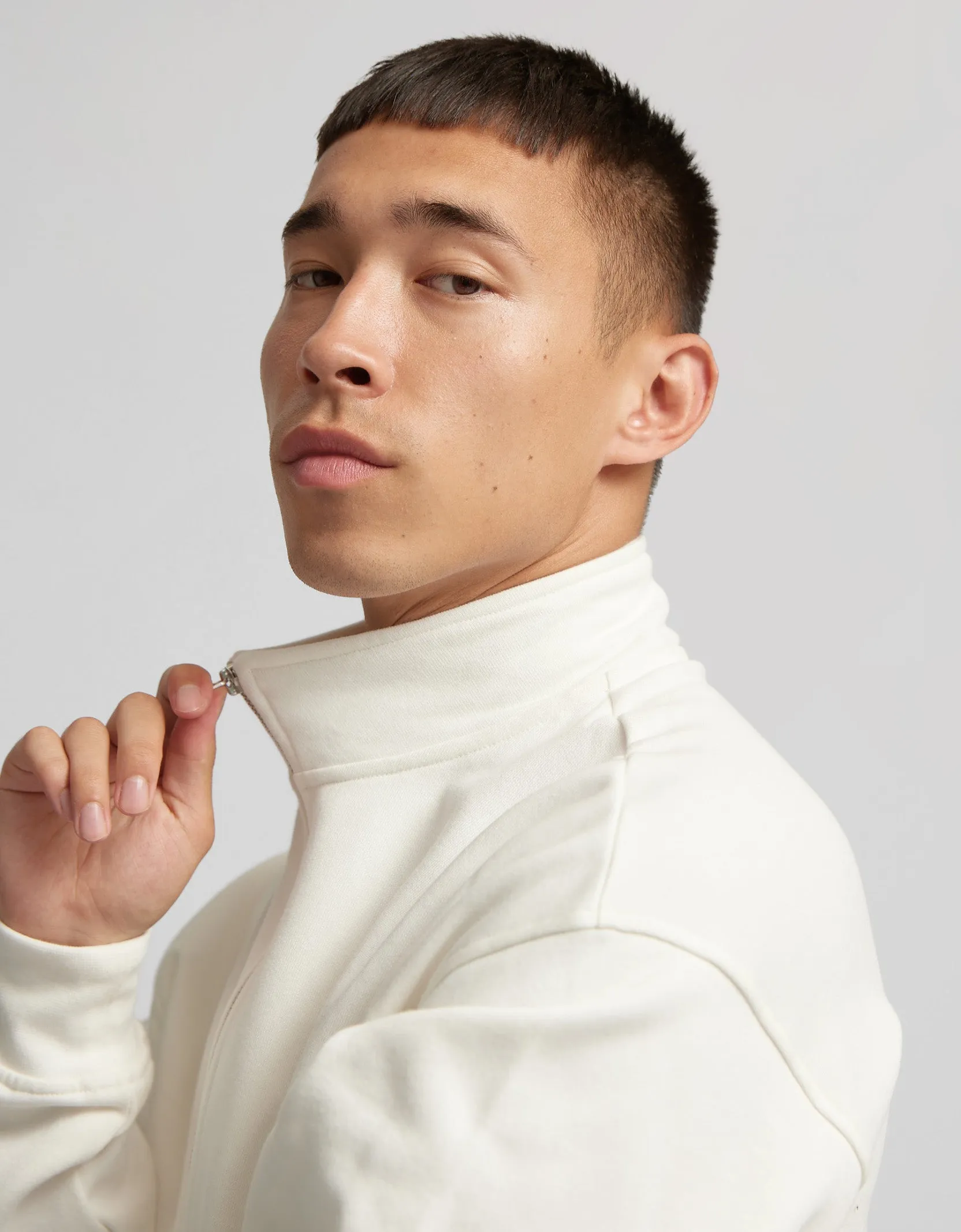 Organic Quarter Zip - Optical White