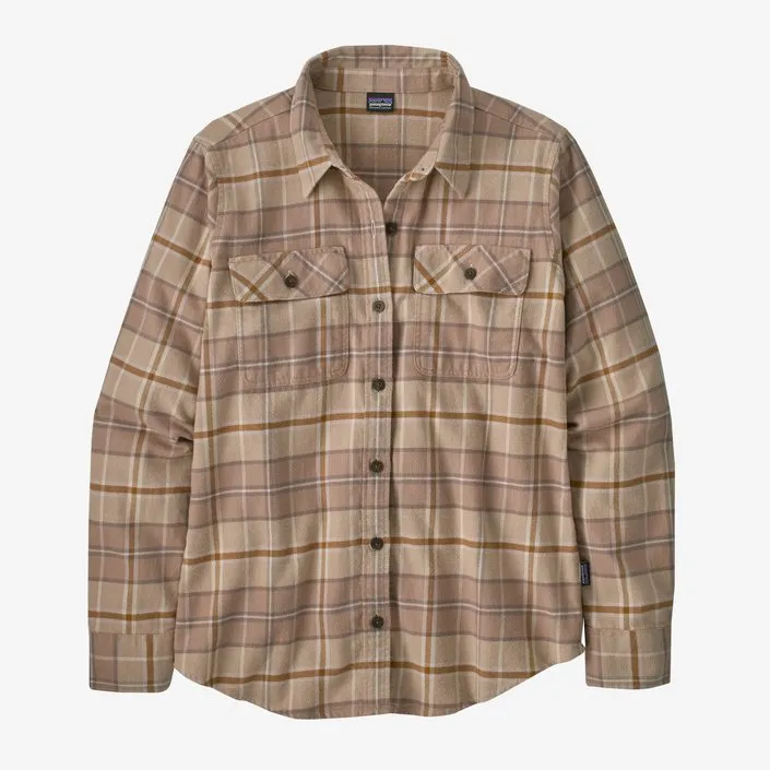 Patagonia W's L/S Organic Cotton MW Fjord Flannel-Roots: Pampas Tan